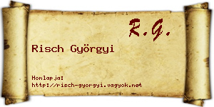 Risch Györgyi névjegykártya